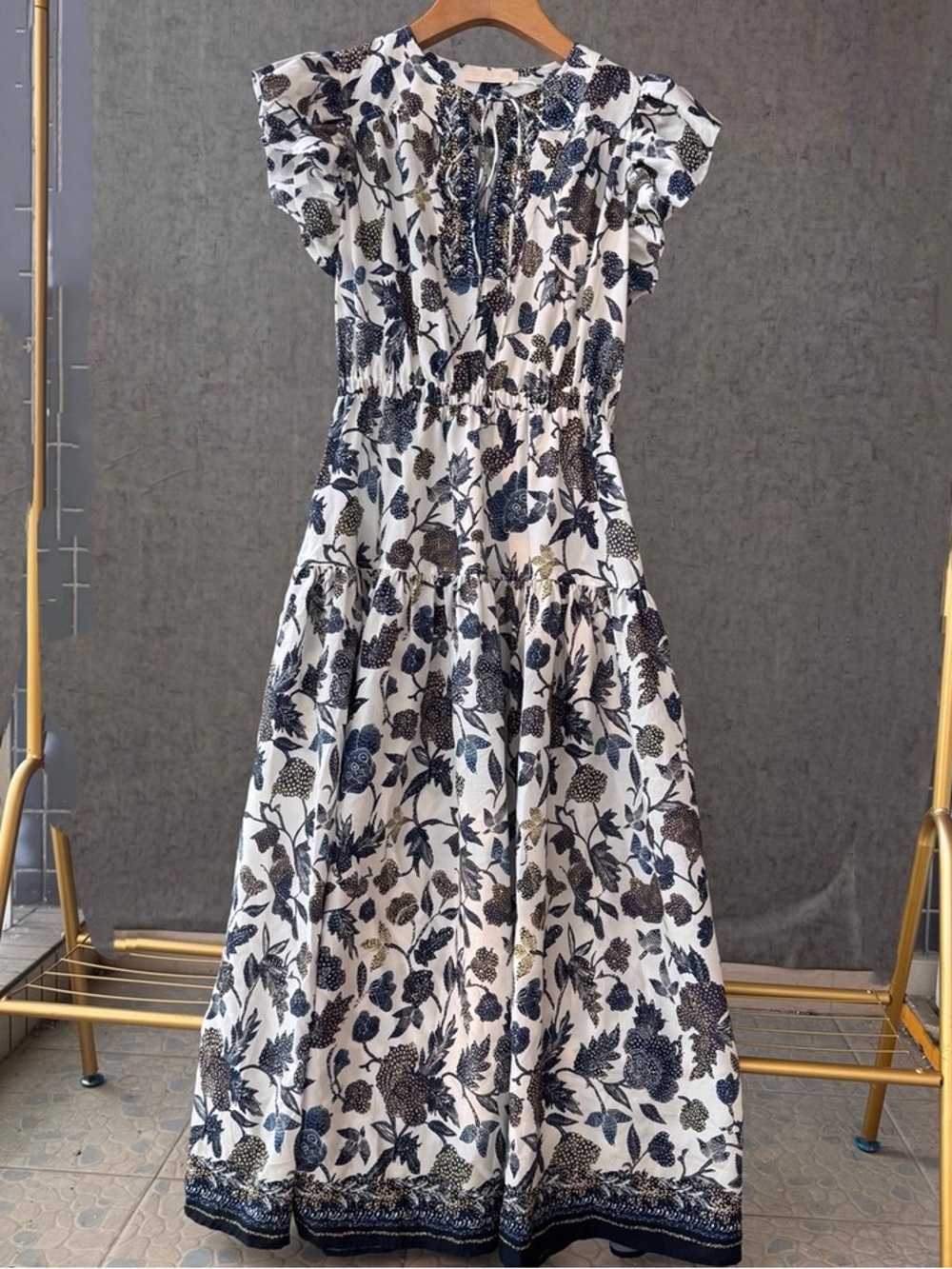 ULLA JOHNSON Kairi flutter sleeve midi dress, US2 4 6 8 - Picture 4 of 8